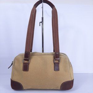 FOSSIL Travel Gear Canvas Yellow Leather Satchel S